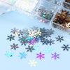 Picture of Snowflake Glitter Nail Art Sequins, 3D Christmas Snowflake Sparkly Flakes Design, 12 Colors Snowflake Nail Art Supplies for Women Girls Manicure Charms Decorations DIY Resin Holiday Xmas Nail Art Tips
