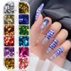 Picture of 3D Sparkly Glitter Nail Art Sequins, Holographic Rhombus Shape Glitters Nail Flakes, 12 Colors Rhombus Nail Art Glitter Design for Women Resin Nail Art Tips, DIY Shiny Fingernail Crafts Decorations