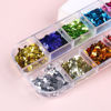 Picture of 3D Sparkly Glitter Nail Art Sequins, Holographic Rhombus Shape Glitters Nail Flakes, 12 Colors Rhombus Nail Art Glitter Design for Women Resin Nail Art Tips, DIY Shiny Fingernail Crafts Decorations