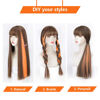 Picture of RINBOOOL Orange Hair Extensions Clip in for Kids Girls, 10 Pieces 22 Inch, Colored Heat Resistant Synthetic Hairpiece, Long Straight Streak Extension Clips Ins
