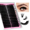Picture of FADLASH Lash Clusters DIY Lash Extensions 100D Eyelash Clusters Cat Eye Cluster Lashes Fluffy Left Right Individual Lashes Cluster Eyelash Extensions Volume 3D Effect (100D-07D, 12-20mm)