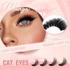 Picture of FADLASH Lash Clusters DIY Lash Extensions 100D Eyelash Clusters Cat Eye Cluster Lashes Fluffy Left Right Individual Lashes Cluster Eyelash Extensions Volume 3D Effect (100D-07D, 12-20mm)