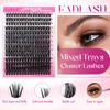 Picture of Lash Clusters 80D 255pcs 10-18mm Mixed Tray 3D Effect Fluffy Cluster Lashes D Curl Wispy Individual Lashes False Mink Eyelashes DIY Flat Lash Extension Individual Lashes Cluster (80D-0.07-D,10-18mm)