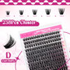 Picture of Lash Clusters 80D 255pcs 10-18mm Mixed Tray 3D Effect Fluffy Cluster Lashes D Curl Wispy Individual Lashes False Mink Eyelashes DIY Flat Lash Extension Individual Lashes Cluster (80D-0.07-D,10-18mm)