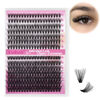Picture of Lash Clusters Fluffy 40D+50D 10-18mm Mixed Tray 3D Effect Thick Eyelash Clusters D Curl Individual Lashes 280pcs Eyelash Extension Clusters Wispy Soft DIY Lash Extensions (40D+50D-0.07-D,10-18mm)