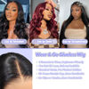 Picture of FASCARA 32Inch Body Wave Human Hair Wig 5x5 Wear and Go Glueless Wig 180% Density Closure Wigs Human Hair Glueless Wig Pre Plucked Pre Cut 5x5 HD Lace Closure Wigs Human Hair Glueless Wig
