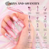 Picture of 3220Pcs Pink Glass Nail Rhinestones 120Pcs Multi Shapes Flatback Gems Crystal + 3100Pcs 1.5-4mm Round Beads with Rhinestones Glue Gel, Manicure Diomand Jewelry Gemstones for Nail Design Makeup