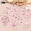 Picture of 3220Pcs Pink Glass Nail Rhinestones 120Pcs Multi Shapes Flatback Gems Crystal + 3100Pcs 1.5-4mm Round Beads with Rhinestones Glue Gel, Manicure Diomand Jewelry Gemstones for Nail Design Makeup
