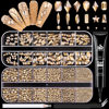Picture of 3220Pcs Champagne Gold Glass Nail Rhinestones 120Pcs Multi Shapes Flatback Gems Crystal+3100Pcs 1.5-4mm Round Beads with Rhinestones Glue Gel, Manicure Diomand Jewelry Gemstone for Nail Design Makeup