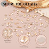 Picture of 3220Pcs Champagne Gold Glass Nail Rhinestones 120Pcs Multi Shapes Flatback Gems Crystal+3100Pcs 1.5-4mm Round Beads with Rhinestones Glue Gel, Manicure Diomand Jewelry Gemstone for Nail Design Makeup
