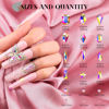Picture of 3220Pcs AB Glass Nail Rhinestones 120Pcs Multi Shapes Flatback Gems Crystal + 3100Pcs 1.5-4mm Round Beads, Manicure Diomand Jewelry Gemstones for Nail Design Makeup Acrylic Nails Decoration