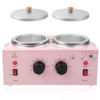 Picture of Portable Wax Warmer Machine for Painless Hair Removal, Women Men Professional Wax Heater with Adjustable Temperature Set, 40pcs Wax Sticks (Pink - Double Pots)