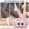 Picture of Portable Wax Warmer Machine for Painless Hair Removal, Women Men Professional Wax Heater with Adjustable Temperature Set, 40pcs Wax Sticks (Pink - Double Pots)