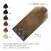 Picture of Aison Light Brown Clip in Hair Extensions Real Human Hair 70G 100% Remy Human Hair Clip in Extensions for Women 7pcs 16clips (12 Inch #6) Light Brown Hair Extensions Chestnut Brown Hair Extensions