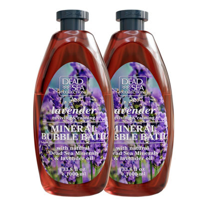 Picture of Dead Sea Collection Bubble Bath with Lavender for Women and Men - Lavender Oil and Pure Dead Sea Minerals - Nourishing and Moisturizing Skin - Pack of 2 (67.6 fl.oz)