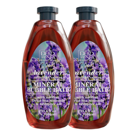 Picture of Dead Sea Collection Bubble Bath with Lavender for Women and Men - Lavender Oil and Pure Dead Sea Minerals - Nourishing and Moisturizing Skin - Pack of 2 (67.6 fl.oz)