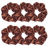 Picture of Sufermoe 6 Pcs 4.5 Inch Satin Silk Hair Scrunchies, Coffee color, Hair Ties for Women and Girls