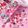 Picture of 6 Grids Valentine's Day Nail Art Slices Love Heart Red Lips Designs Valentines Nail Charms 3D Colorful Clay Slices Mini Slices for DIY Crafts,Nail Art and Cellphone Decorations Accessories