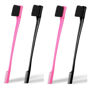 Picture of Soft 'N Style Double Sided Edge Control Hair Brush Comb Combo Pack 4 Pieces Pink and Black
