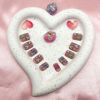 Picture of Valentine's Day Press on Nails Short Square Fake Nails Matte False Nails Press ons With Colorful Love Heart Designs Acrylic Stick on Nails Full Cover Artificial Valentines Nails for Women 24 Pcs
