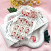 Picture of Valentine's Day Press on Nails Short Square Fake Nails with Heart Designs Valentines Short Acrylic Nails Press ons Light Pink Stick on Nails Full Cover Glue on Nails for Women 24 Pcs