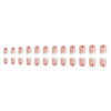 Picture of Valentine's Day Press on Nails Short Square Fake Nails Pink Acrylic Nails Press ons Heart False Nails Glossy White French Tip Full Cover Glue on Nails Cute Valentines Stick on Nails for Women 24 Pcs