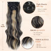 Picture of Vigorous Wavy Hair Extension for Women 4Pcs Black Mix Blonde Long Clip in Hair Extensions Soft Synthetic Hairpieces (24 inches, Black Mix Blonde)