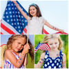 Picture of 4th of July Temporary Tattoo Kids : 8 Sheets Tattoo Stickers Complete Independence Day Collection, these patriotic tattoos are perfect for Memorial Day and all your 4th of July decorations. (Silver highlights)