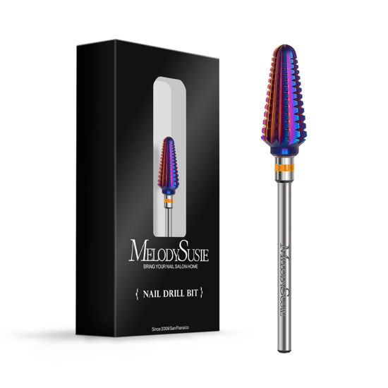 Picture of MelodySusie Professional Tornado Nail Drill Bits, 3/32'' Carbide Tungsten Multi-function Bits, Suitable for Manicure Pedicure Cuticle Gel Polishing, Salon Bits, Purple, Series Bit-X, 2XC