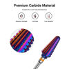 Picture of MelodySusie Professional Tornado Nail Drill Bits, 3/32'' Carbide Tungsten Multi-function Bits, Suitable for Manicure Pedicure Cuticle Gel Polishing, Salon Bits, Purple, Series Bit-X, 2XC