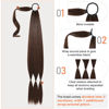 Picture of SEIKEA Upgraded Long Braid Ponytail Extension with Elastic Tie Straight Sleek Wrap Around Braid Hair Extensions Ponytail Dark Brown with Copper Highlights 20 Inch (After Braided 16 Inch) 110 Gram