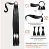 Picture of SEIKEA Upgraded Long Braid Ponytail Extension with Elastic Tie Straight Sleek Wrap Around Braid Hair Extensions Ponytail Natural Soft Synthetic Hairpiece Black 30 Inch (After Braided 27 Inch)