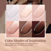 Picture of modelones Poly Nail Gel, 6 Colors Nude Skin Tones Pink Neutral Brown Collection Poly Extension Gel Set Builder French Manicure DIY Design Nail Art Home Salon Beauty Gift