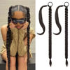 Picture of SEIKEA 2PCS Long Braid Ponytail Extension with Hair Tie Long Straight Wrap Around Hair Extensions Ponytail Natural Soft Synthetic Hair Piece Black Brown 26 Inch (After Braided 23 Inch)