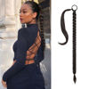 Picture of SEIKEA Long DIY Braided Ponytail Extension with Hair Tie Straight Wrap Around Hair Extensions Ponytail Natural Soft Synthetic Hair Piece Black Brown 20 Inch (After Braided 16 Inch)