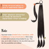 Picture of SEIKEA Long DIY Braided Ponytail Extension with Hair Tie Straight Wrap Around Hair Extensions Ponytail Natural Soft Synthetic Hair Piece Black Brown 20 Inch (After Braided 16 Inch)