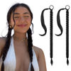 Picture of SEIKEA 2PCS Long Braid Ponytail Extension with Hair Tie Long Straight Wrap Around Hair Extensions Ponytail Natural Soft Synthetic Hair Piece Black 20 Inch (After Braided 16 Inch)