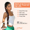 Picture of SEIKEA DIY Braid Ponytail Extension with Glitter Hair Tinsel, 26" Long Straight Braid Hair Extension with Hair Tie, Wrap Around Hair Extensions Ponytail Natural Soft Synthetic Hairpiece Black Brown