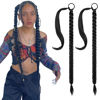Picture of SEIKEA 2PCS Long Braid Ponytail Extension with Hair Tie Long Straight Wrap Around Hair Extensions Ponytail Natural Soft Synthetic Hair Piece Black 26 Inch (After Braided 23 Inch)