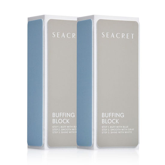 Picture of SEACRET - Professional Nail Buffing Block. 3 Ways Buffing Block The Secret for Shiny Nails. Manicure & Pedicure - Pack of 2