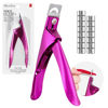 Picture of MelodySusie Acrylic Nail Clippers with 15pcs Magnet Sizers, Professional Nail Clippers Cutters for Long Acrylic Gel Nails Tips, Adjustable Stainless Nail Trimmer, Manicure Tool for Salon Home, Plum