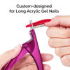 Picture of MelodySusie Acrylic Nail Clippers with 15pcs Magnet Sizers, Professional Nail Clippers Cutters for Long Acrylic Gel Nails Tips, Adjustable Stainless Nail Trimmer, Manicure Tool for Salon Home, Plum