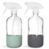 Picture of SAVVY PLANET - Glass Spray Bottles for Cleaning, Silicone Sleeve Bottom for Protection, Reusable Glass Spray Bottles 16 Oz With Adjustable Nozzle Settings (2 Pack)