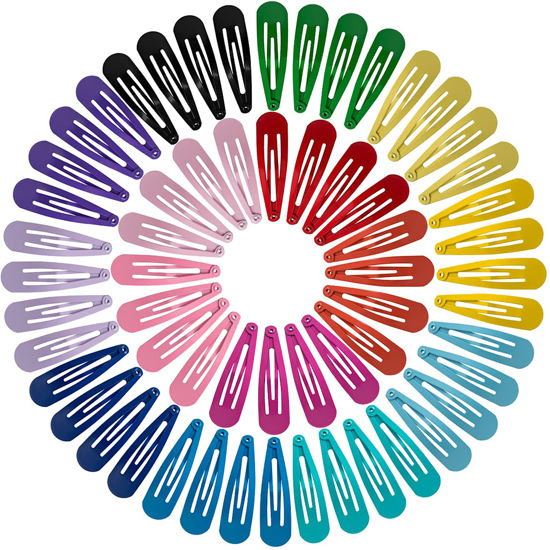 Picture of BetyBedy 60 Pcs Hair Barrettes, Non-Slip Hair Clips, 2 Inch Metal Hairpins Accessories for Toddlers, Girls, Kids, Teens, Women (15 Assorted Colors)