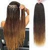 Picture of NAYOO Ombre Crochet Hair Senegalese Twist 22 Inch 8 Packs Braids Crochet Hair, 35 Strands/Pack Crochet Twist Hot Water Setting, Pre-Lopped Small Crochet Hair for Women (22 Inch, 1B/30/27)
