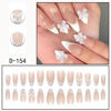 Picture of LPOODDNU White French Tip Press on Nails Almond Medium Fake Nails with Charms 3D Bow Pearl Acrylic False Nails Cute Artificial Nails Press ons Reusable Glue on Nails for Women and Girls 24Pcs