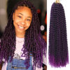 Picture of Passion Twist Hair Purple 24 Inch 8 Packs Passion Twist Crochet Hair Braiding Hair Long Bohemian Spring Twist Hair Crochet Braids Synthetic Hair Extension (24 Inch, T1B/Purple)