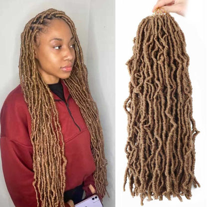 Picture of 6 Packs 24 Inch Soft Faux Locs Crochet Hair Pre Looped New Faux Locs Crochet Braids Goddess Locs Dreadlocs Synthetic Hair For Black Women (24 Inch 6PACK 27#)