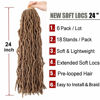 Picture of 6 Packs 24 Inch Soft Faux Locs Crochet Hair Pre Looped New Faux Locs Crochet Braids Goddess Locs Dreadlocs Synthetic Hair For Black Women (24 Inch 6PACK 27#)