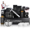 Picture of Shaving Kit for Men, Include Safety Razor, Sandalwood Shaving Cream, Mens aftershave, Pre Shave Oil, Shaving Brush and Bowl, Shaving Bib -Unique Gifts for Men Him Stocking Stuffers